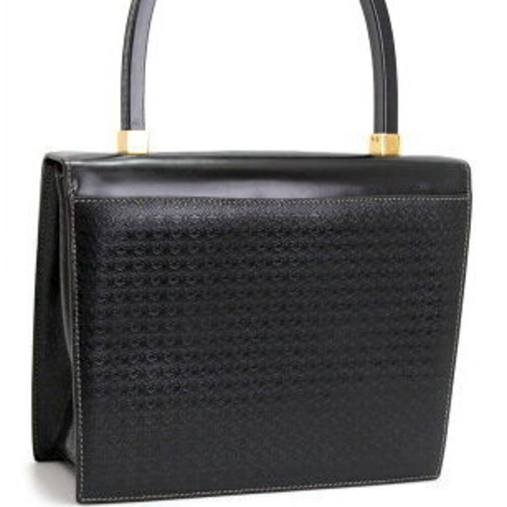 Gucci Black Leather Turnlock Handbag Handle Top